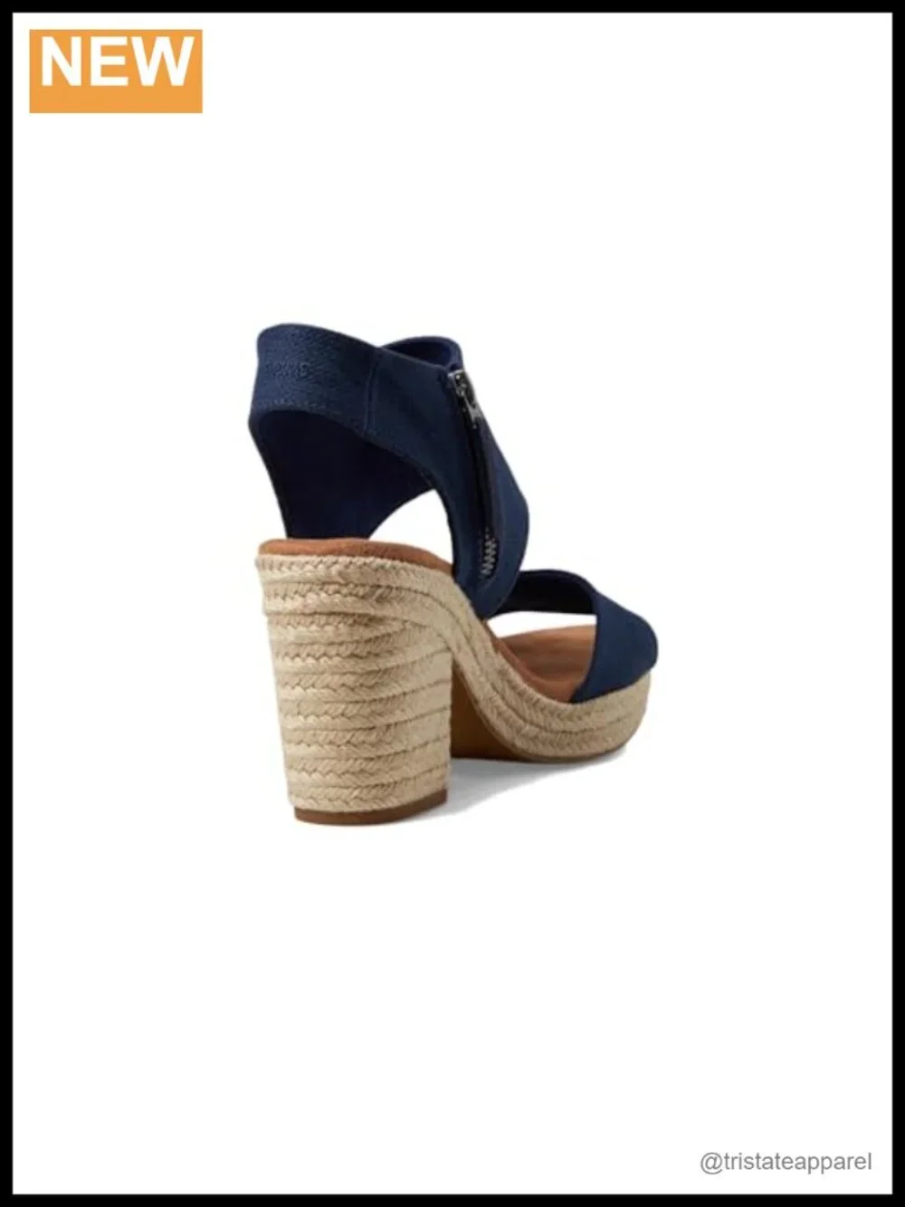 Platform Sandal Textile Upper Block Heel Ankle Strap Zip Casual